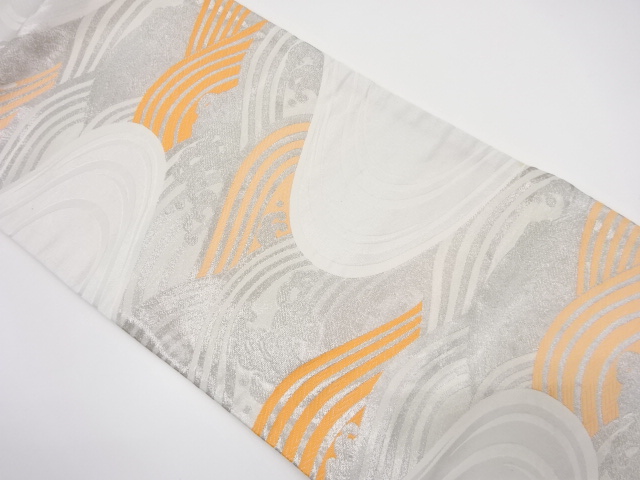 JAPANESE KIMONO / ANTIQUE FUKURO OBI / WOVEN WAVE